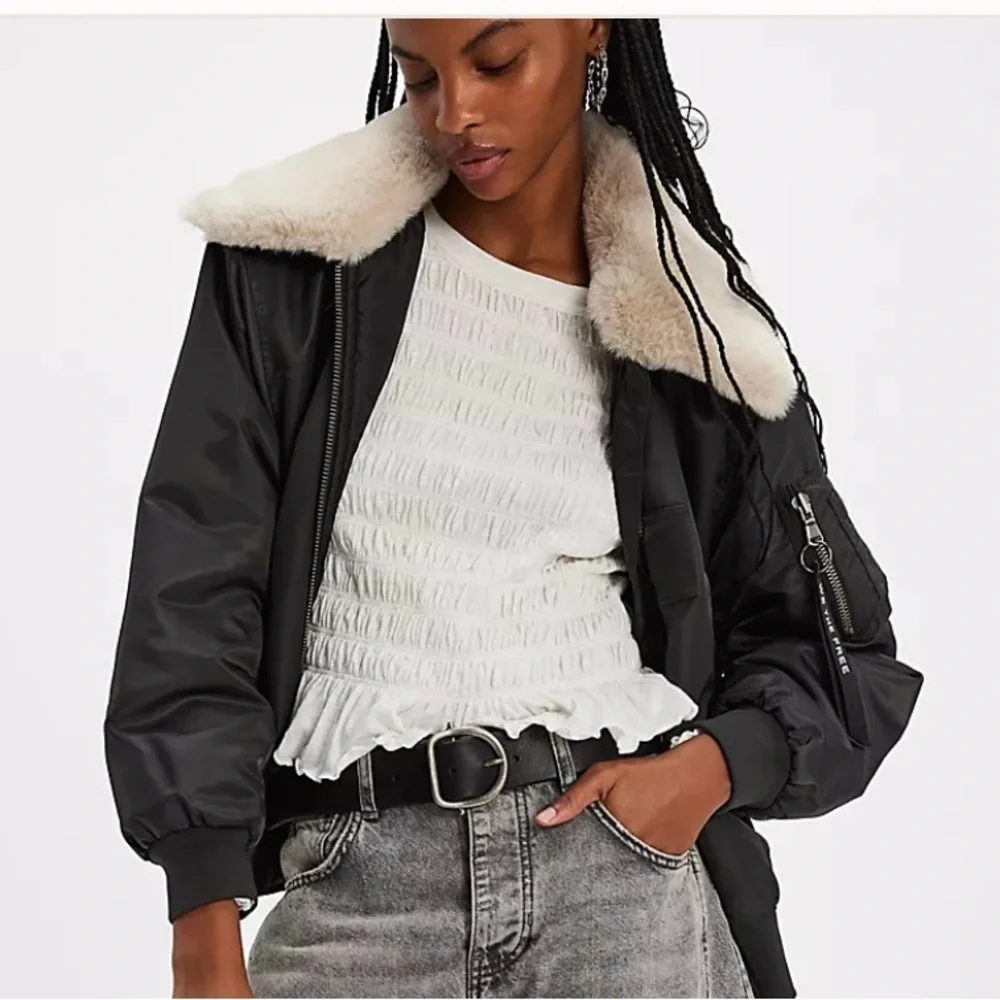 We The Free Sylvie Long Sleeve Ruffled White Top